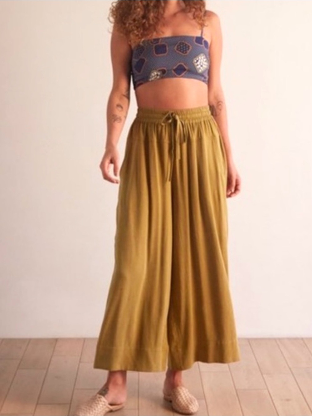 Anthro The Odells Seaside Wide-Leg Pants M Daffodil